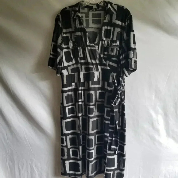Apt. 9 Black and Grey Women's Dress Sz XL - Picture 1 of 7